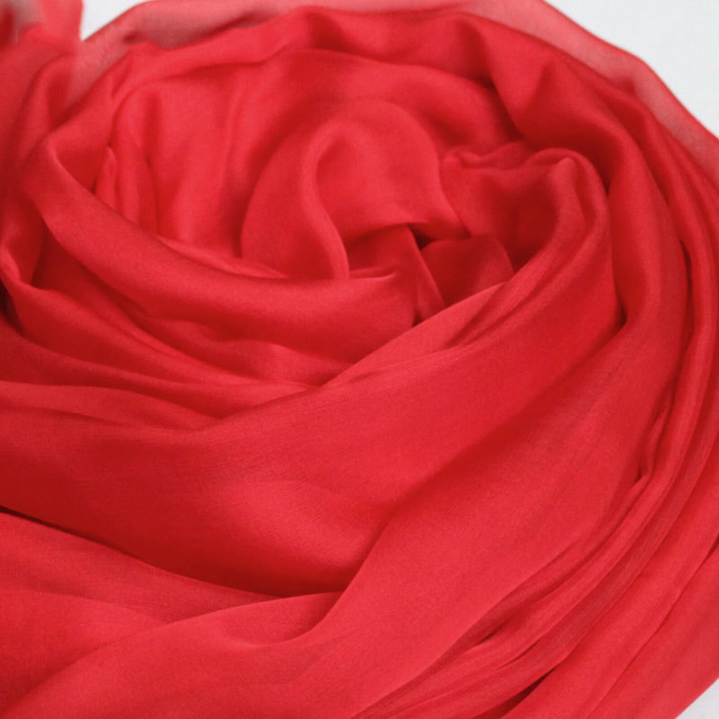 Pure Silk Chiffon Scarf – Scarlet Red